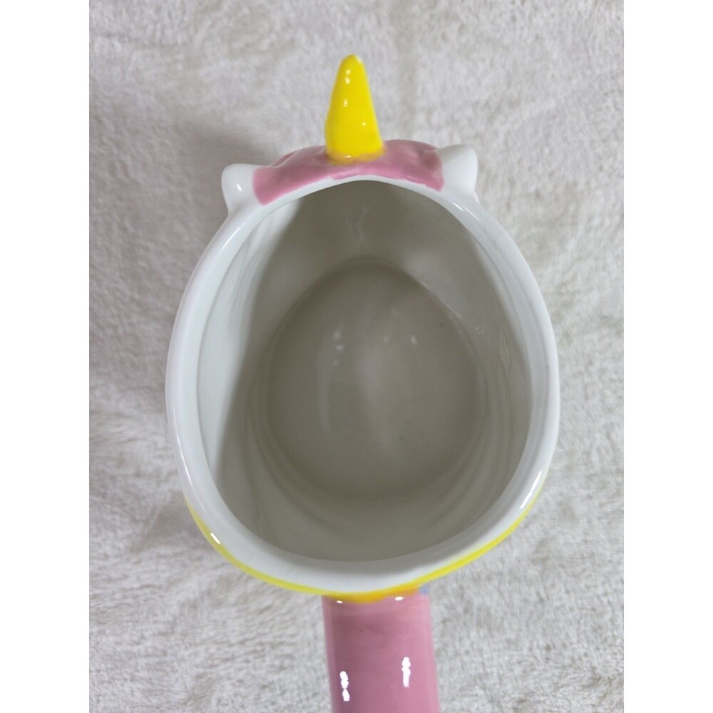 Unbranded Novelty Unicorn Mug 12/14 oz Handled White Unicorn Rainbow Mane Crazed - Picture 8 of 10